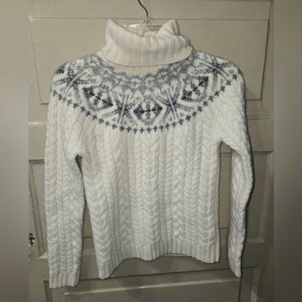 Lauren Ralph Lauren Hand Knit Wool Angora Blend Long Sleeve Winter Sweater